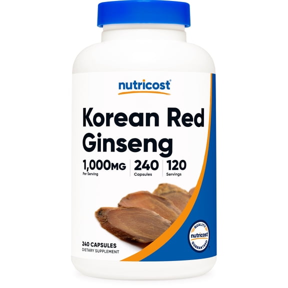 Nutricost Korean Panax Ginseng 240 Capsules - 1000mg Extra Strength Serving Size - Supplement