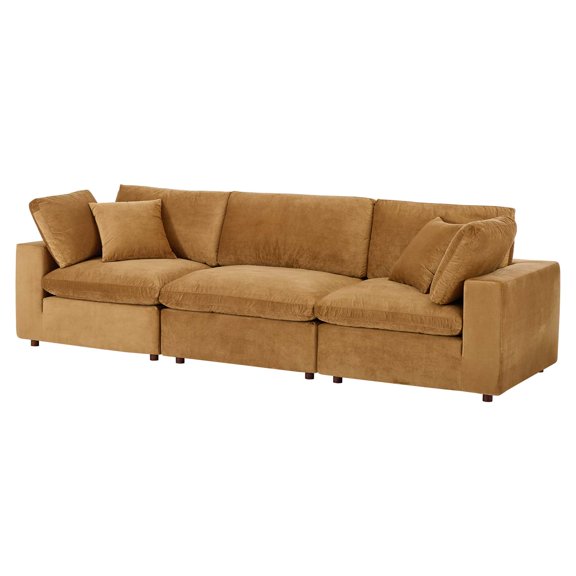 Sofa, Velvet, Brown, Modern Contemporary Urban Design, Living Lounge Room Hotel Lobby Hospitality