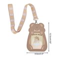 thumbnail image 3 of Unique Bargains 1 Pc ID Badge Holder with Lanyard Cute Animal Lanyard Card Holder Brown, 3 of 5