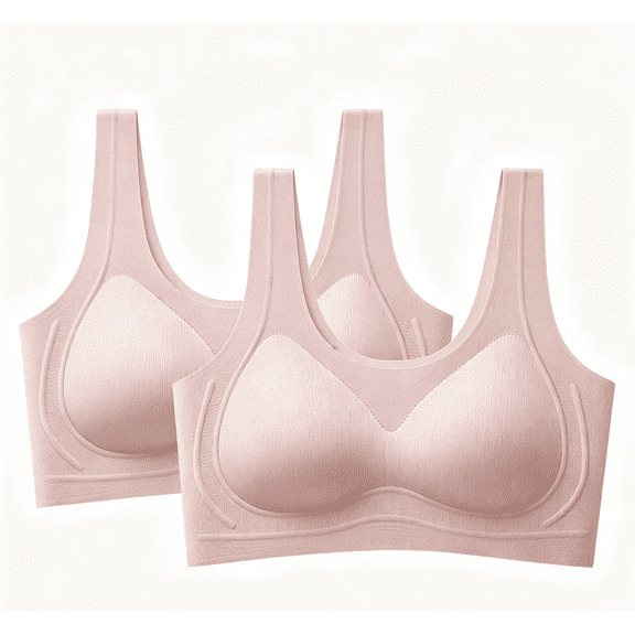 yillto 2 Pack Womens Seamless Bra No Underwire Full Coverage Comfortable Supportive Bralettes for Ladies