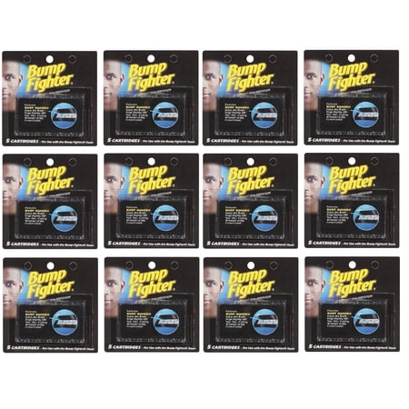 Bump Fighter Refill Cartridge Blades 5 Ct Each (12 pack) + Curad Dazzle Bandages 25 Ct