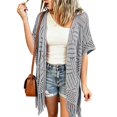 thumbnail image 4 of MSJUHEG Crochet Kimono 3/4 Sleeve Batwing Summer Shrug Women's Shrug Sweaters Crochet Tops Crochet Knit Light Weight Cardigan Tie Front Tops Boho Sweater Gray One Size, 4 of 9