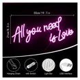 thumbnail image 4 of All You Need Is Love Letrero De Neón Para Decoración De Pared Luz Propuesta De Boda Confesión Fiesta En Casa Lámpara De Habitación Romántica 50cm×21cm, 4 of 5