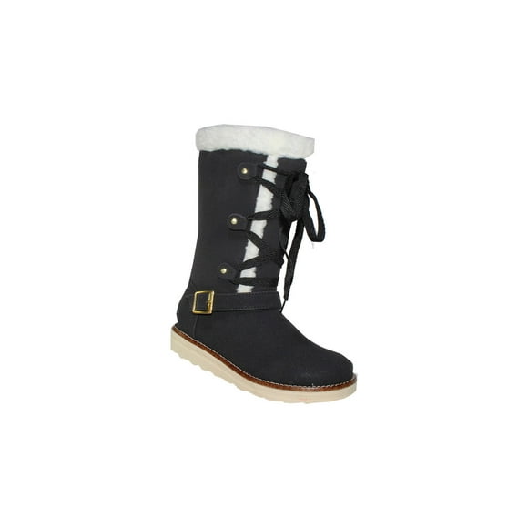 BOTA ALTA VESTIR CASUAL PELUCHE LEON NIÑA POLIPIEL NEGRO 101 LEON 101p