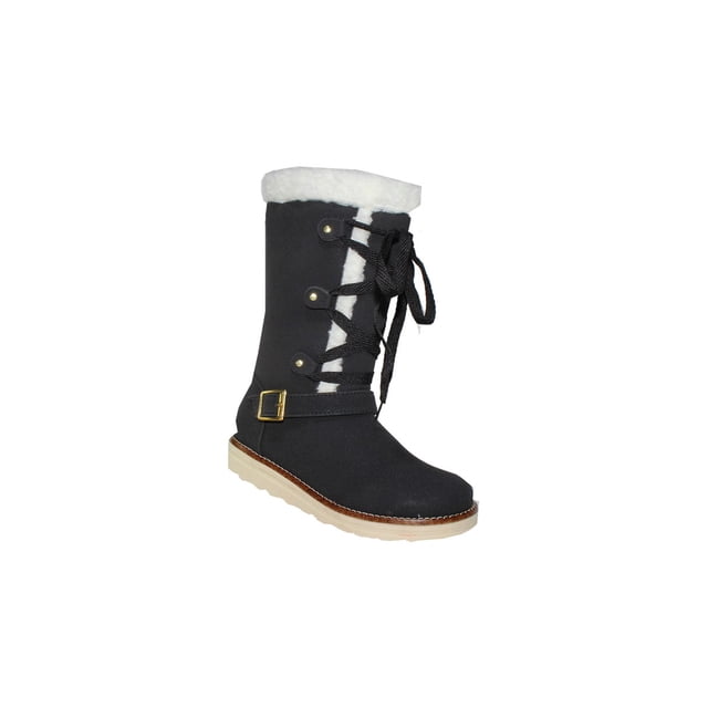 BOTA ALTA VESTIR CASUAL PELUCHE LEON NIÑA POLIPIEL NEGRO 101 LEON 101p