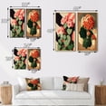 thumbnail image 4 of Designart "Retro Geranium Blooming in Red and Green I" Floral Framed Wall Art Set Of 2 - Traditional Red Frame Gallery Set For Office Decor, 4 of 6