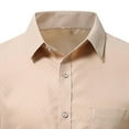 thumbnail image 6 of SGFCWSX Men's Short Sleeve Business Casual Shirt Argyle Jacquard Button Down Shirt for Work Daily Wear Beige Size XS, 6 of 6