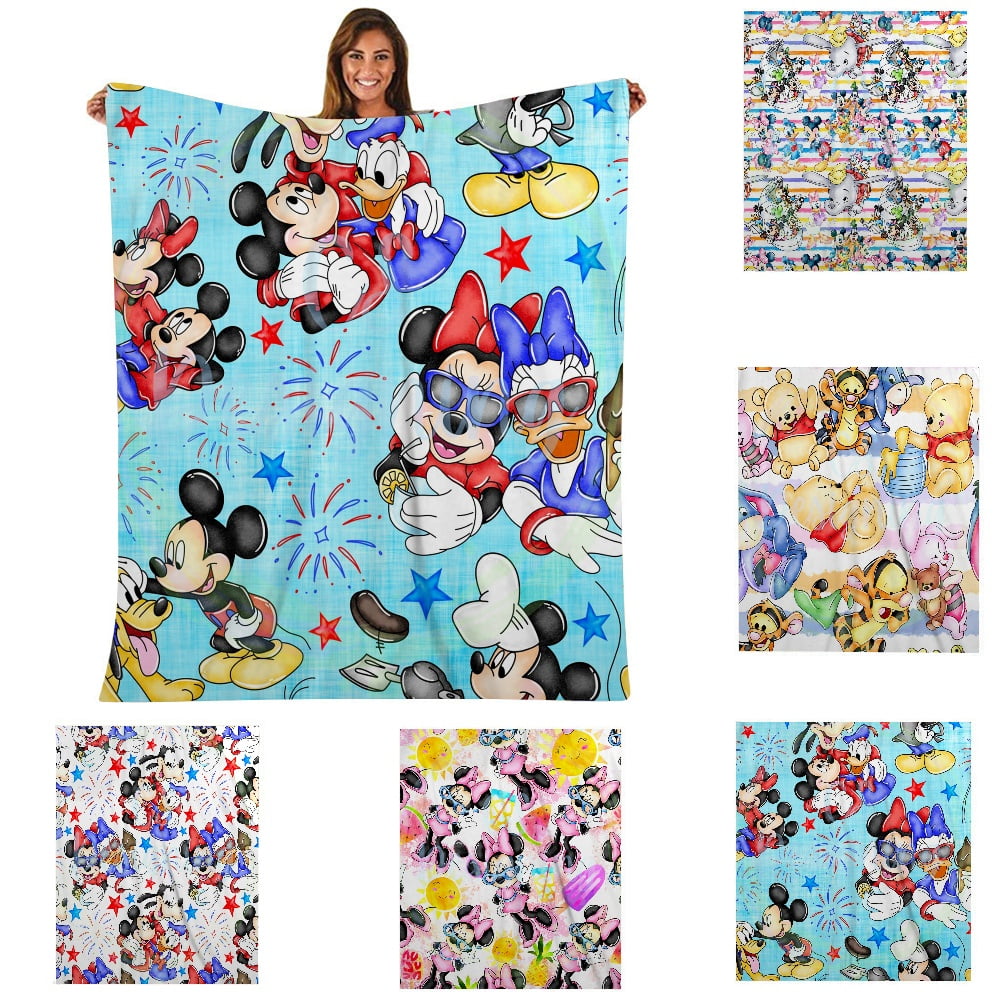 Cute Mickey Mouse Blanket Cozy Reversible Microfiber Holiday Blanket