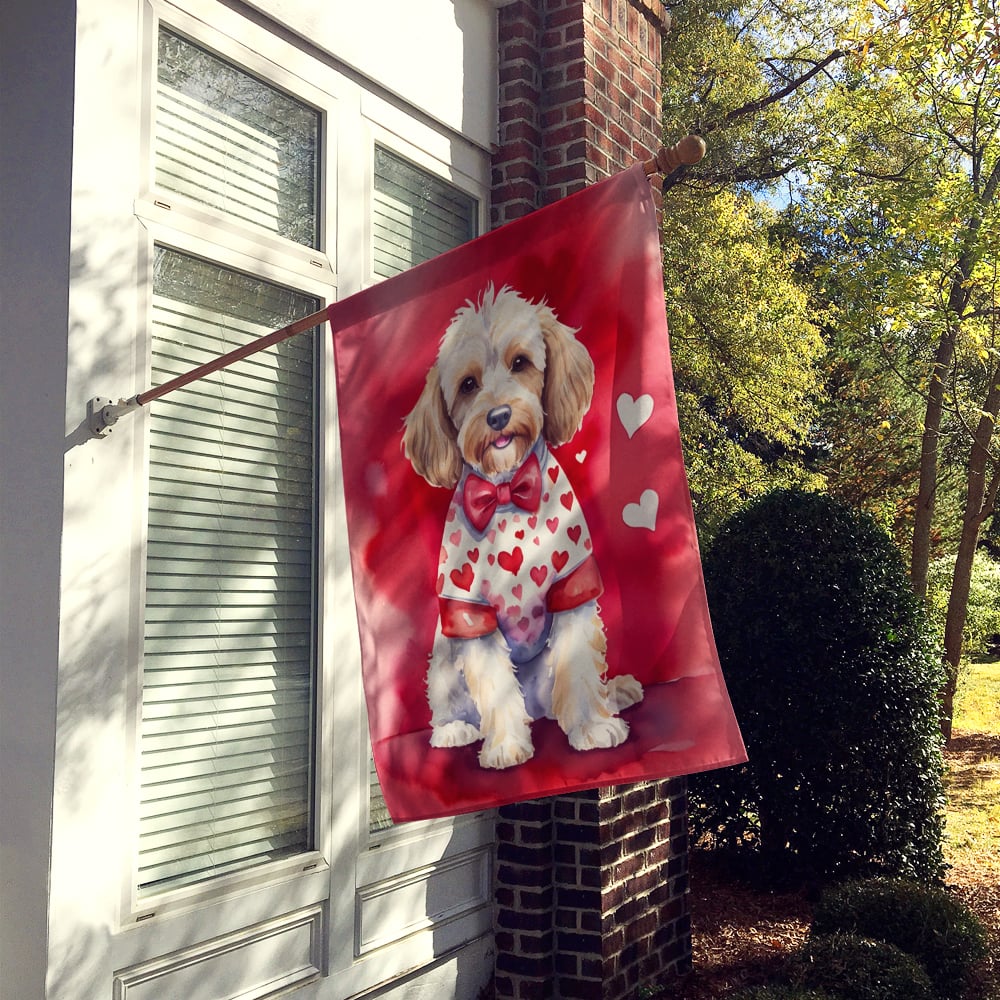 Cockapoo My Valentine House Flag 28 in x 40 in