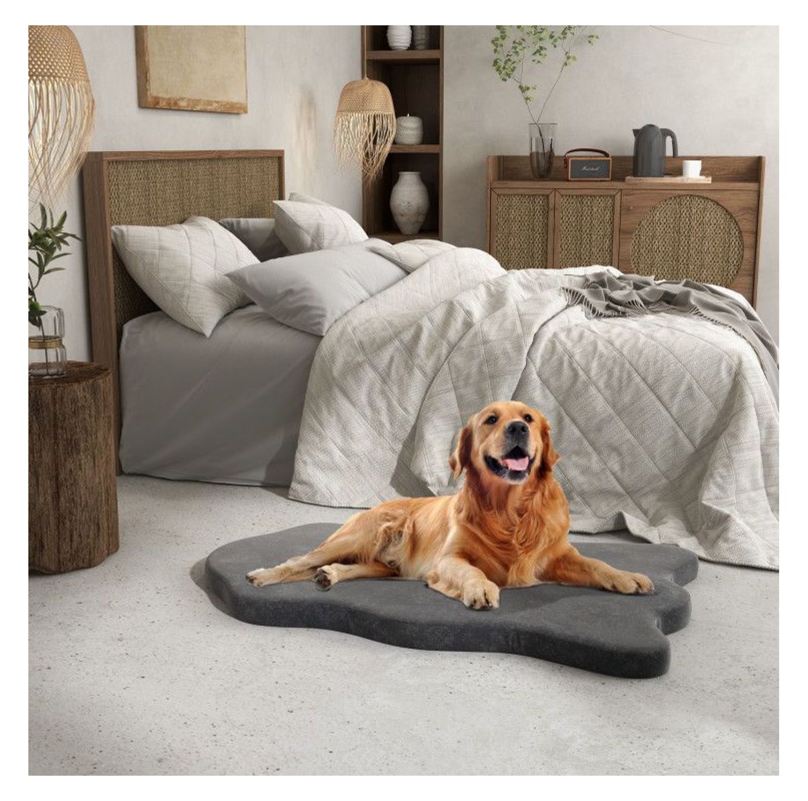 Orthopedic Dog Bed for Large Dogs with Memory Foam - Waterproof, Non-Slip, Washable Crystal Plush Bed for Joint Pain Relief - 43" x 26"