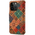 thumbnail image 4 of for iPhone 14ProMax Cork Wood Phone Case Wallet, Retro Floral Folio Flip Book Cover Magneitc Closure, ID Credit Card Holder Coin Cash Slot, Kickstand Support (Bohemian Totem Print), 4 of 6