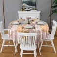 thumbnail image 2 of Pioneer Flower Floral Print Pattern Round Tablecloth 60"x60",Wrinkle Wipeable Table Cloth for Kitchen Dining Room Picnic Patio Party, 2 of 6
