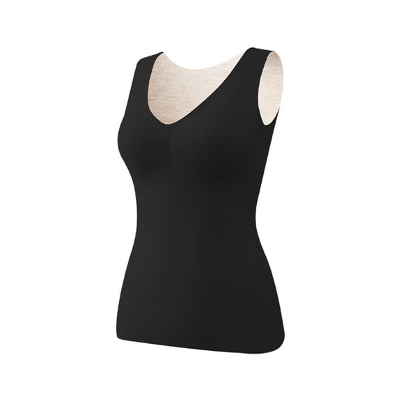 gakvbuo Thermal Underwear Tops for Women Underwear Vest Sleeveless Undershirt for Women Cotton Camisole Warm Base Layer Seamless Thickened Underwear Bottoming Pullover Top