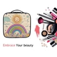 thumbnail image 6 of FORMRS Travel Makeup Bag Large Capacity Train Case Cosmetic Organizer with Adjustable Dividers, Beige Rainbow, 6 of 8