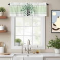 thumbnail image 2 of Summer Botanical Valance Curtain Watercolor Eucalyptus Leaves Black Lattice Green Stripe Window Valances Rod Pocket Short Curtains Window Treatments for Kitchen Bedroom Bathroom Laundry 56" x 16", 2 of 9