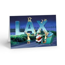 California LAX Holiday Greeting Card - 12 Cards with Envelopes - Christmas - 181
