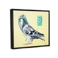 thumbnail image 3 of Stupell Industries Pastel Pigeon Vintage Phone Call Yellow Background Graphic Art Jet Black Floating Framed Canvas Print Wall Art, Design by Amelie Legault, 3 of 5