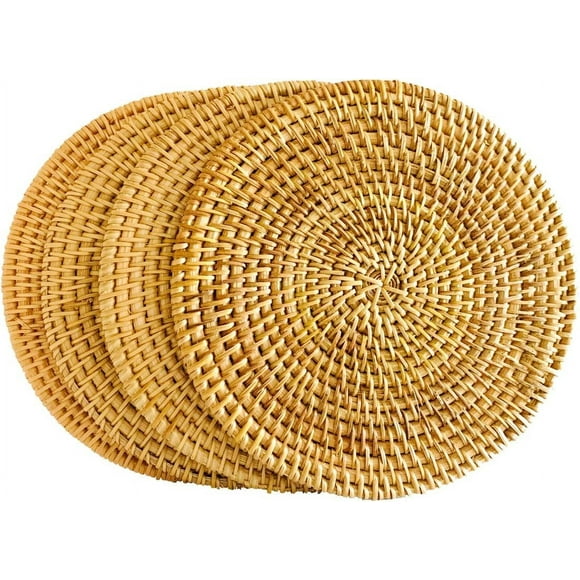 Eco-Friendly Handcrafted Rattan Coasters, Smoke Fired Non-Slip Table Protectors, Perfect For Home Decoration And Gift Idea