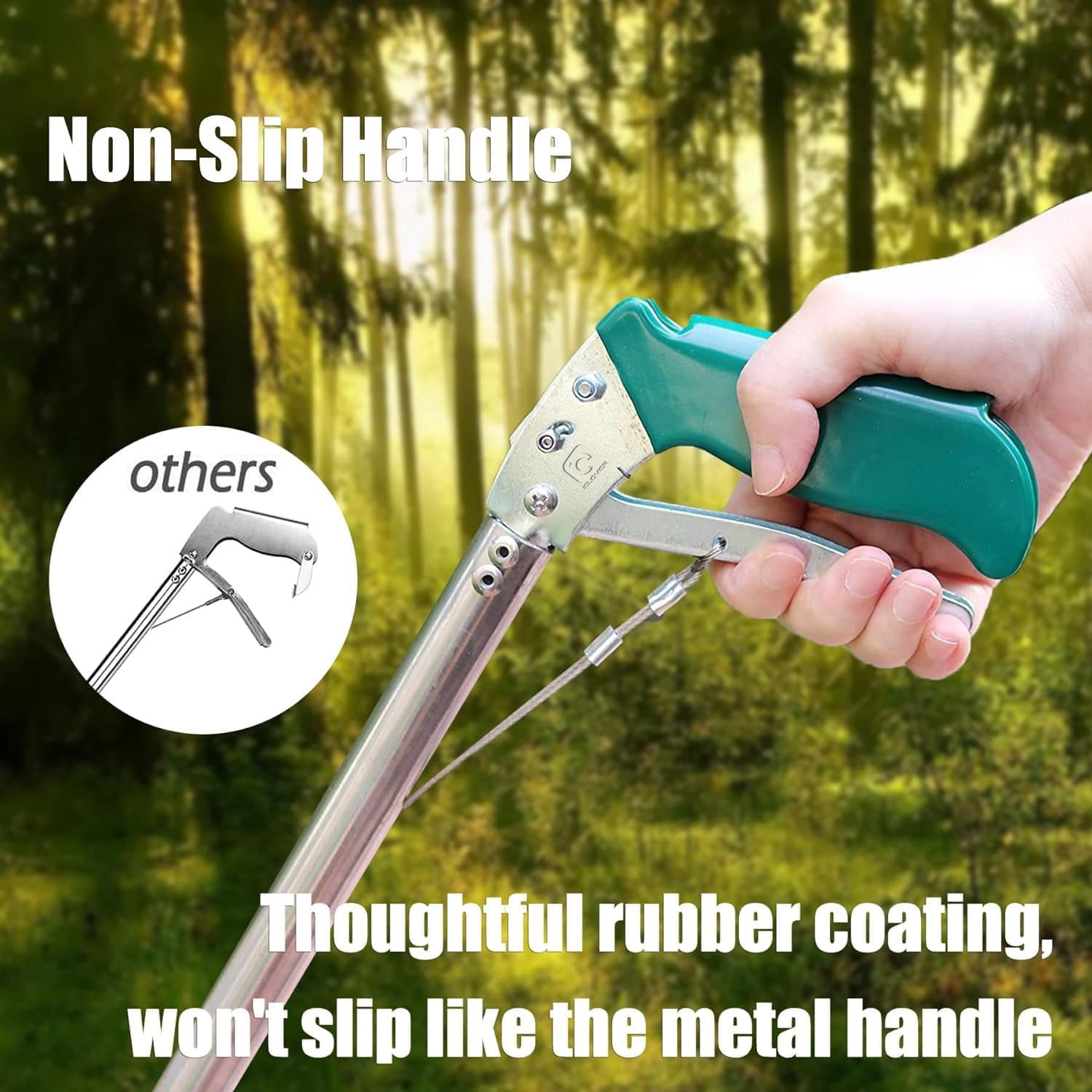 IC ICLOVER 47 Inch Extra Heavy Duty Snake Tongs Reptile Snake Catcher Wide Jaw Handling Tool with with Non-Slip Grip Handle & Locking