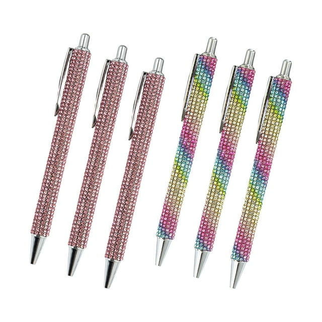 6x Gel Ink Pens Writing Smoothly Press Pen Pink and Colorful