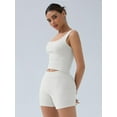 thumbnail image 4 of SHAPERX Women's 2 Piece Ribbed Knit Workout Outfits Scoop Neck Tank Top and Soft Boxer Lounge Activewear Sets, 4 of 6