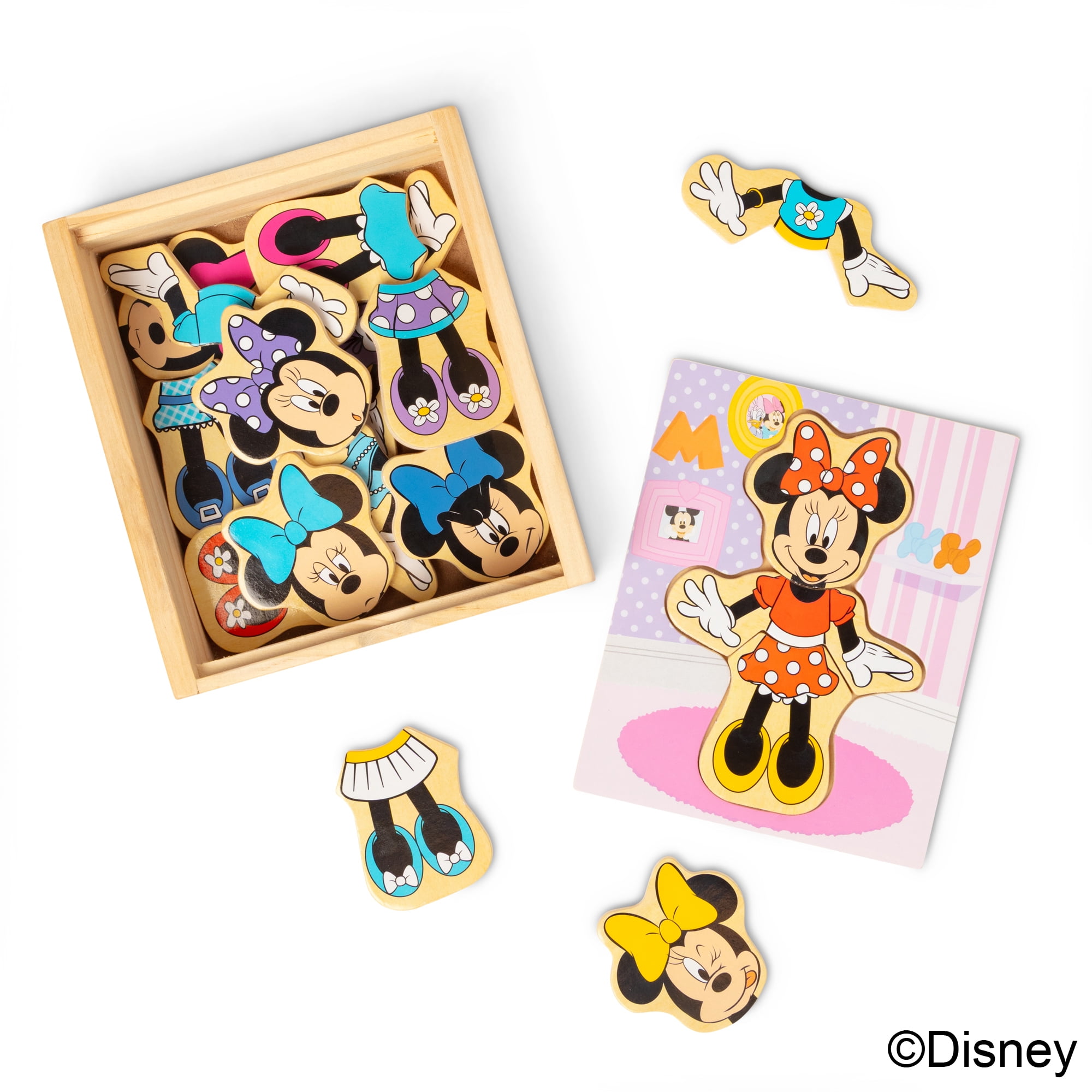 Melissa & Doug Disney Minnie Mouse Mix and Match Dress-Up Wooden Play Set Puzzle (18 pcs)
