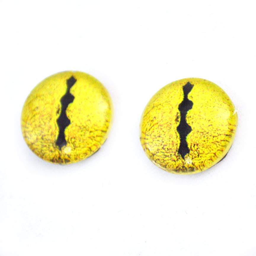 12mm Pair Snake Reptile Print Round Cabochon DIY Jewelry