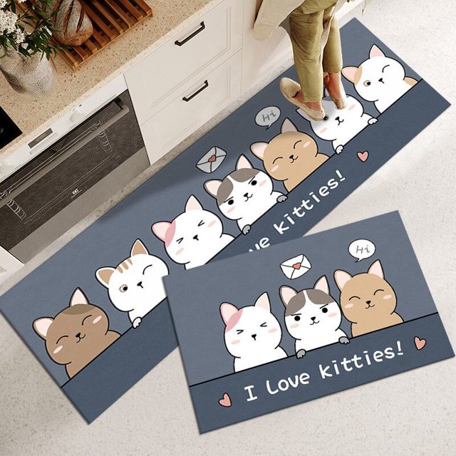 Alfombrilla antideslizante lavable para cocina, sala de estar felpudo absorbente para, dormitorio, área larga, entrada de baño, almohadilla de oración Fivean unisex