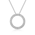 thumbnail image 1 of Collier Pendentif Cercle de Vie en Zircon Cubique Plaqué Or 18 K, 1 of 9