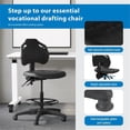 thumbnail image 4 of Scranton & Co Black Urethane Intermediate Drafting Chair with Footrest, 4 of 11