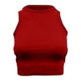 thumbnail image 6 of Tank Tops for Women BWASD Casual Slim Fit Basic Tees Dressy Solid Color Racerback Ribbed Knitted Sleeveless Shirt Fashion Clothes Cute Crop Tops Y2K (Red L), 6 of 6