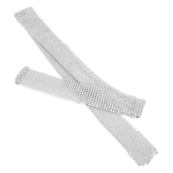 SEWCHICS Sequined Shawl Sequins Neck Tie Scarf Fashion Forward Silver 1Set Evening Events