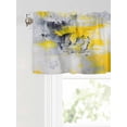 thumbnail image 6 of Valances for Windows Gray Yellow Brush Rod Pocket Cafe Window Treatments Valance Curtains for Kitchen Bathroom Laundry Basement Windows 56"x16", 6 of 9