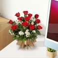 thumbnail image 4 of Jarrón de Rompecabezas, Juego de Construcción de Ramo de Rosas Hecho A Mano, Soporte de Exhibición, Decoración de Oficina en Casa, 4 of 5
