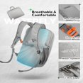thumbnail image 4 of Waterfly Unisex 25L Small Lightweight Foldable Packable Hiking Walking Nylon Breathable Backpacks Daypack,Gray, 4 of 9