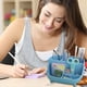 thumbnail image 1 of Desktop Organizer Storage Box | Plastic Multi-Compartment Pen Holder | Large Capacity Desk Caddy | White, Pink, Blue, Green | 7.4x4.25x4.25in | Durable, Stylish, Office Home Use, 1 of 6