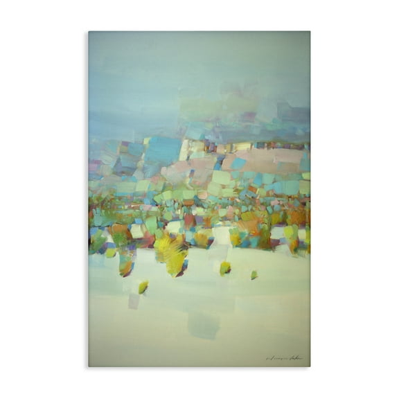 Stupell Industries Contemporary Beach Landscape Abstract Painting Gallery Wrapped Canvas Art Print Wall Art, 16 x 24