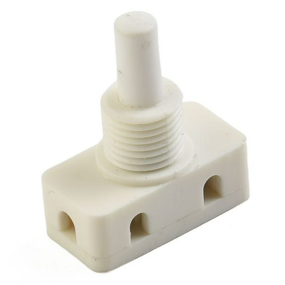5-Pack White Push Button Switch,2A 250V ON-OFF Self-Locking Lamp Switch for Desk and Bedroom Lights,ABS Plastic Screw Terminal 10mm Diameter