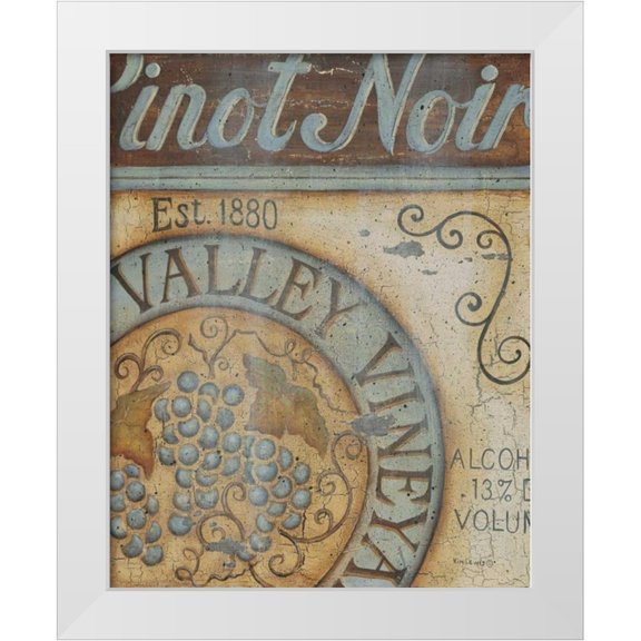Lewis, Kim 12x14 White Modern Wood Framed Museum Art Print Titled - Valley Vineyard II