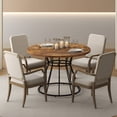 thumbnail image 4 of Costway 47” Round Dining Table with Wooden Tabletop, Metal Base for Home Dining Room Brown + Black, 4 of 10
