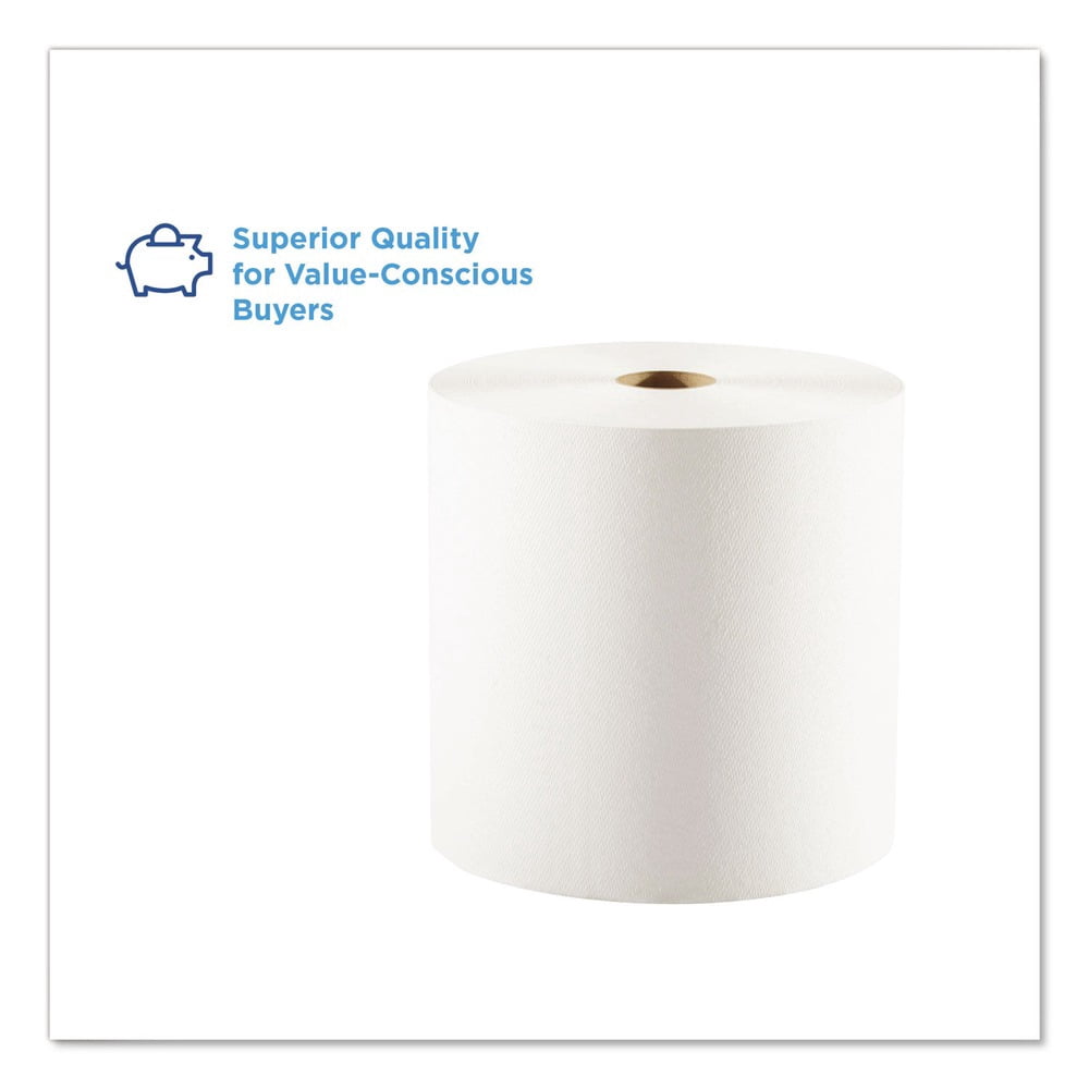 Pacific Blue Basic Nonperf Paper Towels 7 7/8 x 1000 ft, White, 6 Rolls/CT