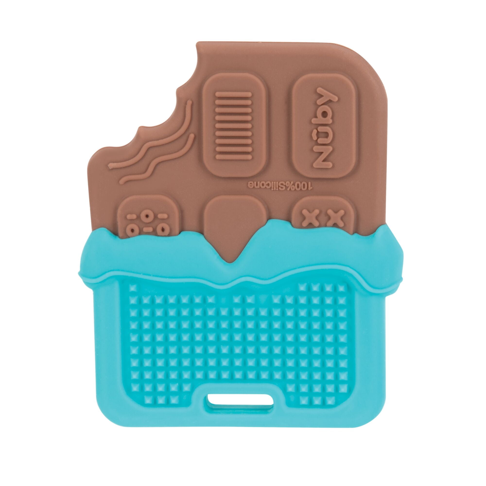 Nuby Silicone Baby Teether with Easy Grip Design, Chocolate Bar