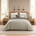 thumbnail image 1 of Swift Home Reversible Ultra Soft Solid Duvet Cover Set with Decorative Button Closure, Queen, Khaki, 1 of 6