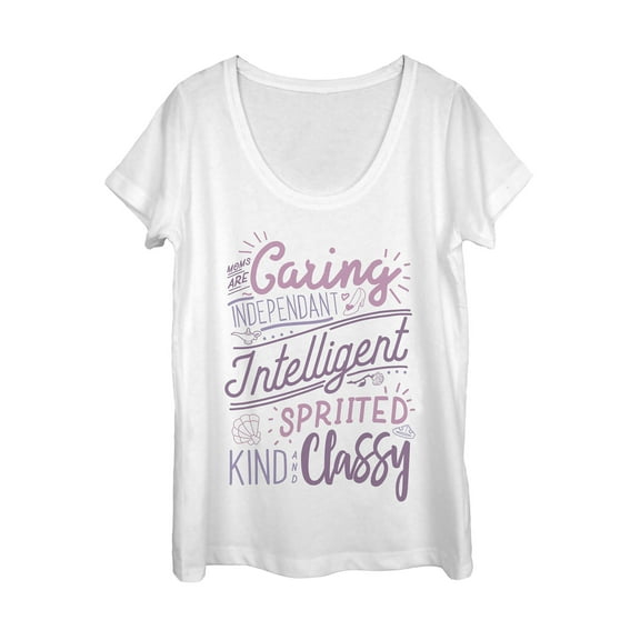 Women's Disney Princesses Mother's Day Qualities  Scoop Neck White X Large