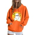 thumbnail image 5 of Halloween Hoodies for Women Long Sleeve Funny Pullover Sweatshirts with Pockets Loose Casual Graphic Sweater Tops White, L, 5 of 5