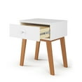 thumbnail image 6 of Child Craft SOHO Nightstand with Drawer, Modern Canted Leg Design, Pine Wood Construction, White/Natural, 6 of 7