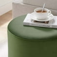 thumbnail image 5 of Tilden 16" Round Performance Velvet Upholstered Ottoman in Moss Green Natural, 5 of 8