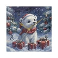 thumbnail image 5 of WOBOGO A Cute White Polar Bear Wall Clock 7.78 Inch Battery Operated Silent Unit Square Rustic Vintage Style for Home Bedroom Office Black Pointer, 5 of 8