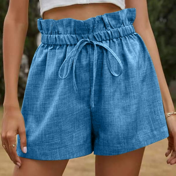 Shopessa Womens Shorts Summer Plus Size Fashion Solid Color Casual Wide Leg Lace Loose High Waist Shorts Pants Xxl On Clearance Walmart Com