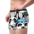 thumbnail image 2 of Sikiie Panda Cute Pink Hearts Print Men's Boxer Briefs, Elastic Waistband Boxer Briefs Leggings-Medium, 2 of 5